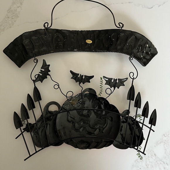 Metal happy Halloween hanging pumpkin decoration. - Picture 5 of 8